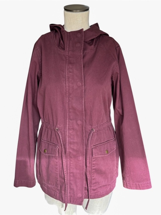 LOFT Jackets & Blazers - Loft Outlet Womens Plum Field Utility Jacket Cinch Tie Waist Cargo Pockets Sz S